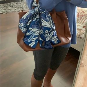 Blue silk Coach scarf